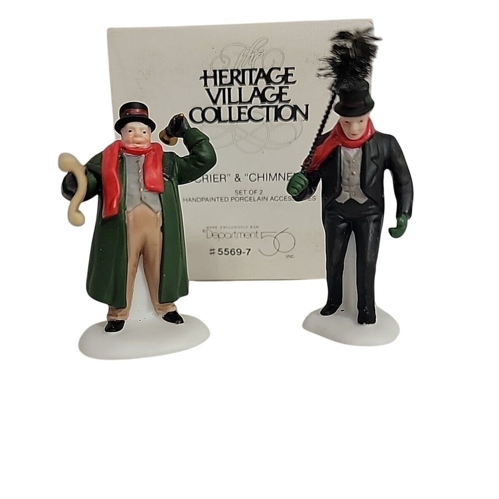 Department Dept 56 Village - Figurines Town Crier and Chimney Sweep - Set of 2